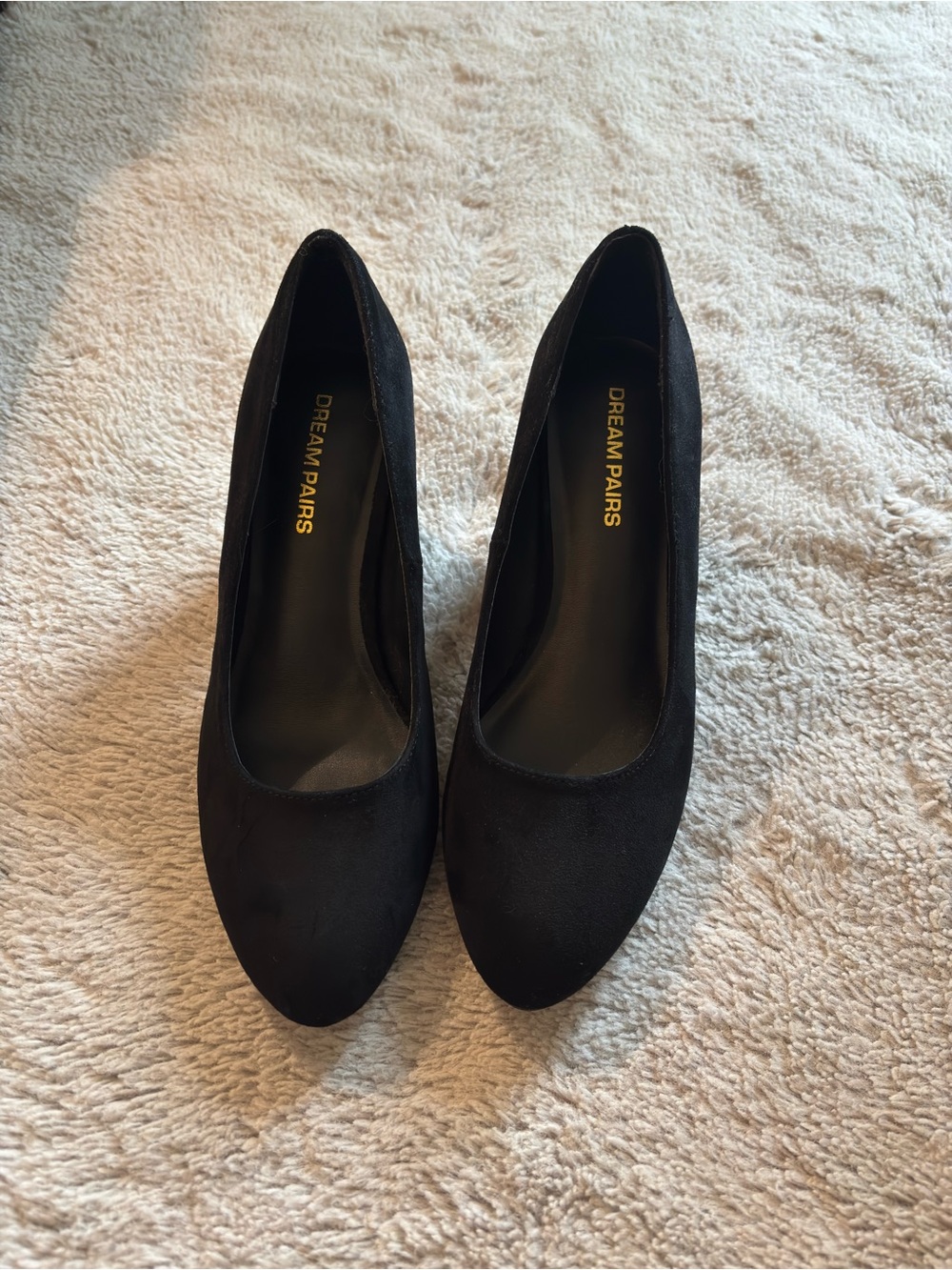 Dream Pairs Black Suede-Look Round-Toe Pumps for Women Size 10 Never Worn